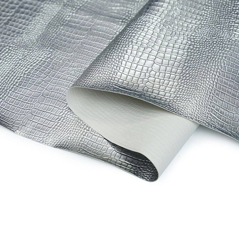 หนังเทียมเมทัลลิกสีเงินสำหรับกระเป๋า